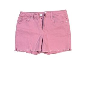 Seven7 Denim Shorts Size 6 Pink Frayed Hem Mid Rise Cutoff Shorts